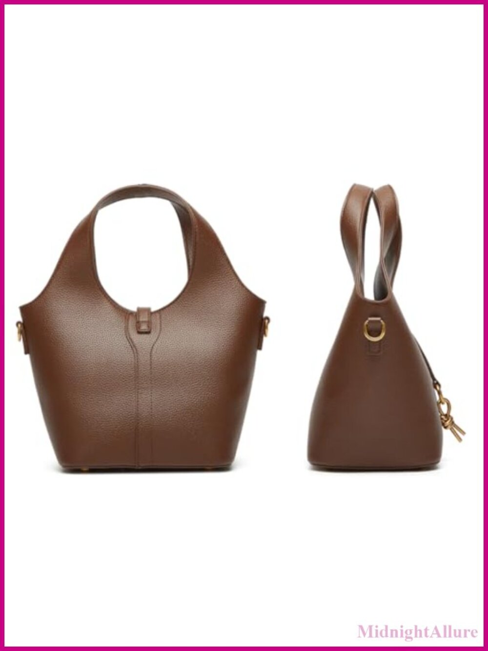 PU Leather Bucket Bag Hobo Shoulder Crossbody Vintage Tote Small Handbag Purse - Picture 2 of 6